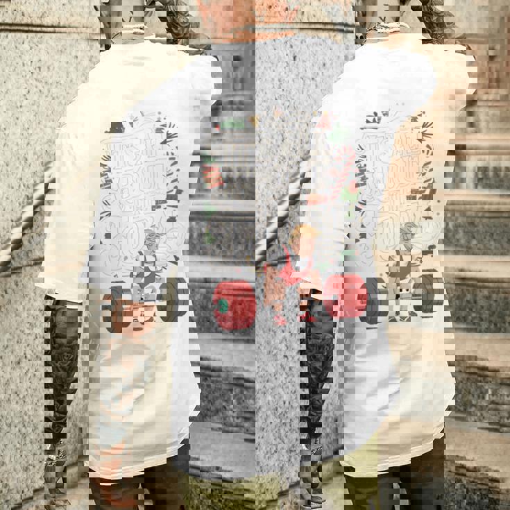 Trump It's All About The Form クリスマス ワークアウト ジム ホリデー 長袖tシャツ メンズTシャツ バックプリント 彼への贈り物