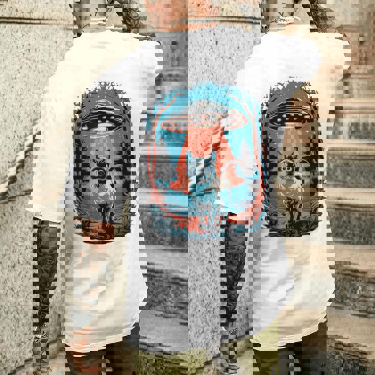 Ufo 猫誘拐 星空の下で メンズTシャツ バックプリント 彼への贈り物