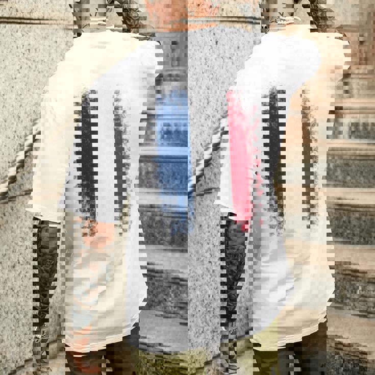 Vintage France Distressed Flag Illustration Graphic s メンズTシャツ バックプリント 彼への贈り物