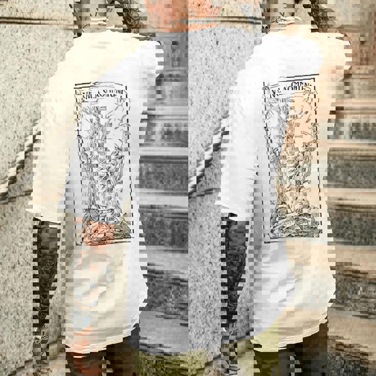 Vive La Commune 歴史的、パリのコミューン、社会主義者 メンズTシャツ バックプリント 彼への贈り物