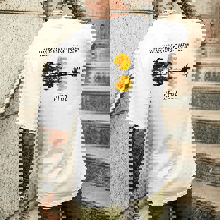 Whisper Words Of Wisdom Let-It Be ギター レイクシャドウ メンズTシャツ バックプリント 彼への贈り物