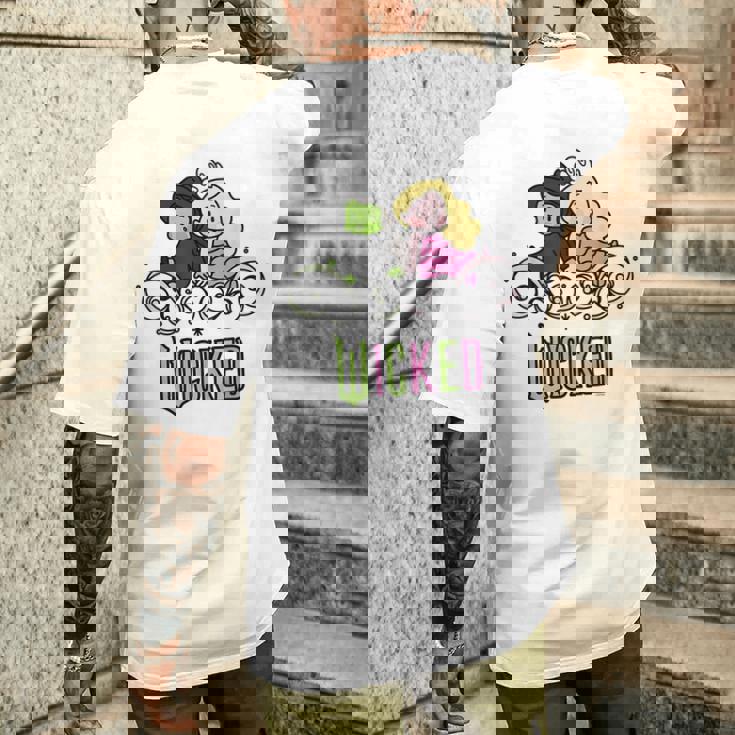 Wicked Elphaba & Glinda Together 遊び心のある漫画スタイル メンズTシャツ バックプリント 彼への贈り物