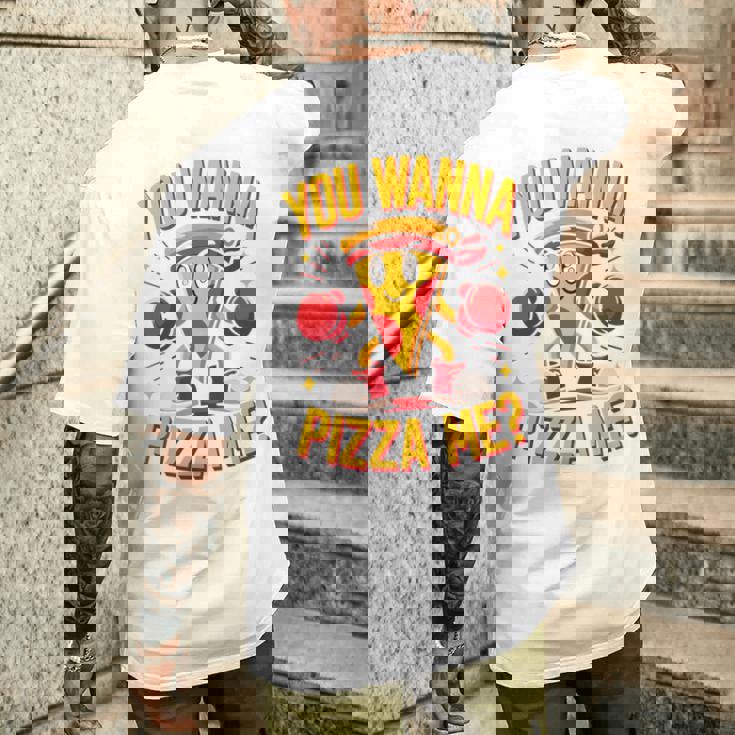 You Wanna Pizza Me 面白い ファイター ピザ愛好家 ファーストフード しゃれ 長袖tシャツ メンズTシャツ バックプリント 彼への贈り物