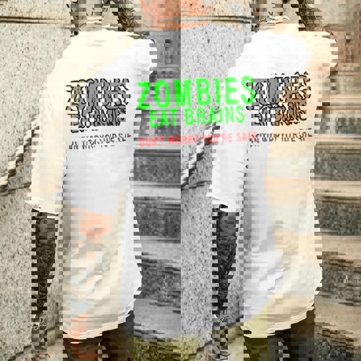 Zombies Eat Brains Don't Worry You'reafe メンズTシャツ バックプリント 彼への贈り物
