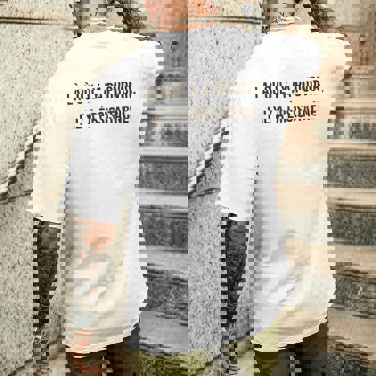 「パワーがあるところ、抵抗がある」 フーコー。 メンズTシャツ バックプリント 彼への贈り物