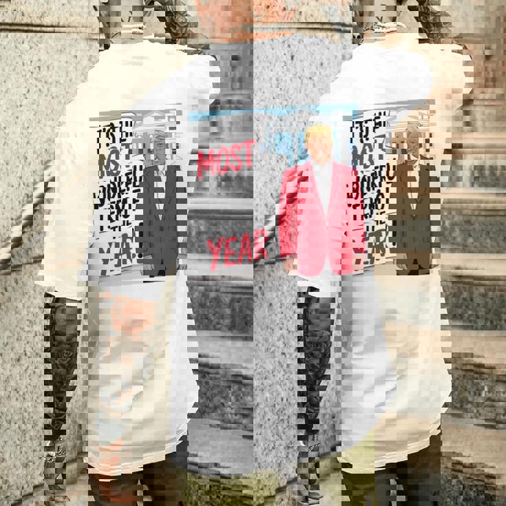 「今年一番素晴らしい言葉だ」トランプクリスマス 長袖tシャツ メンズTシャツ バックプリント 彼への贈り物