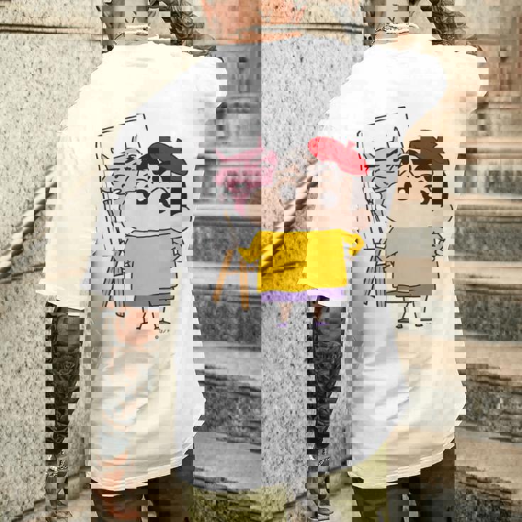 【まんが】クレヨンしんちゃん お絵描きしんちゃん メンズTシャツ バックプリント 彼への贈り物