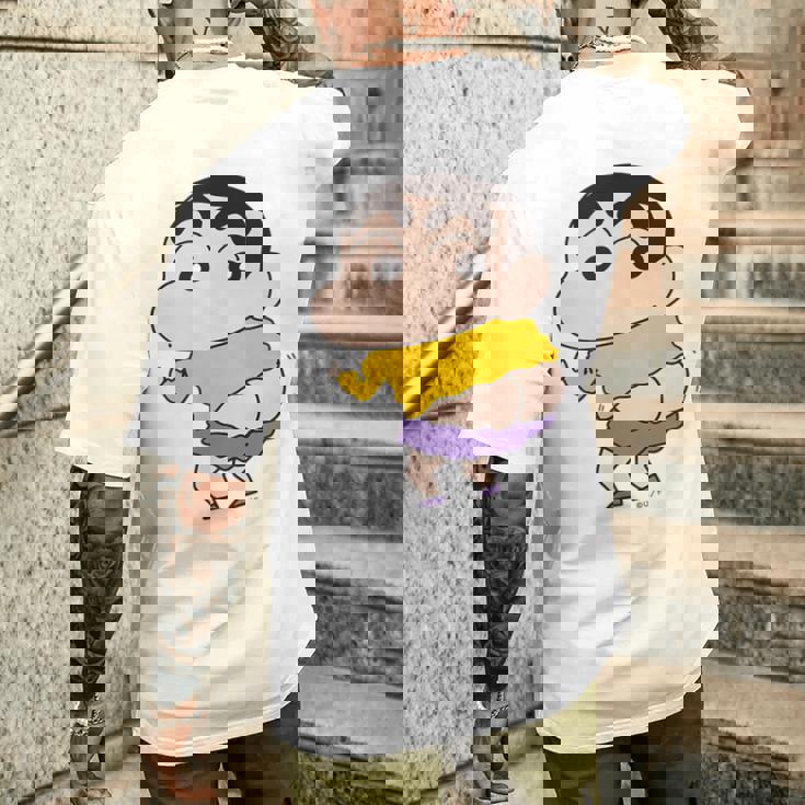 【まんが】クレヨンしんちゃん 尻出ししんちゃん メンズTシャツ バックプリント 彼への贈り物