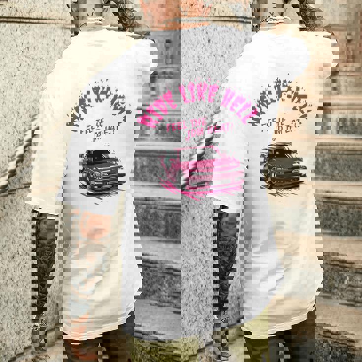 【バックプリント】シルビア 240Sx14 ドリフト ハードチューン 悪魔 死神 骸骨 ドクロ 走り 峠 メンズTシャツ バックプリント 彼への贈り物