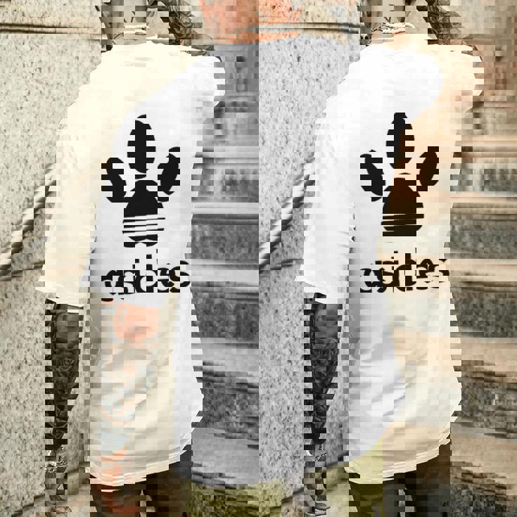 【バックプリント・背中側】Asides アシデス 足です。肉球です。【変なtシャツ屋】スポーツ ブランド パロディ 面白 長袖tシャツ メンズTシャツ バックプリント 彼への贈り物