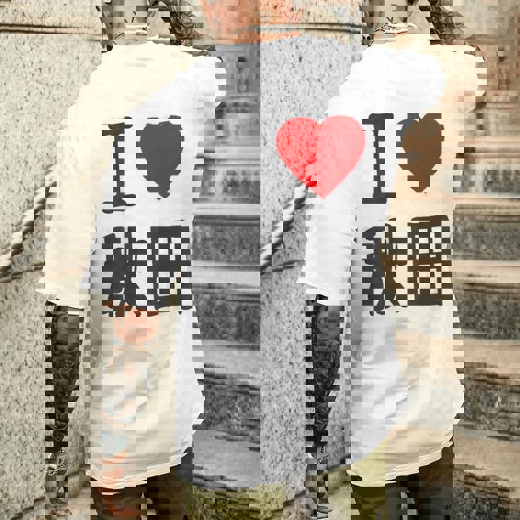 【バックプリント・背中側】アイラブ・秋田（I Love ハート）Big 大きな文字 お土産 グッズ 面白 メンズTシャツ バックプリント 彼への贈り物