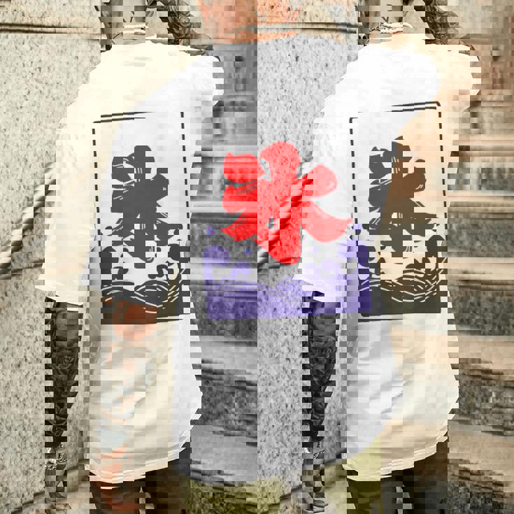 【バックプリント・背中側】氷 のれん 夏（氷屋 かき氷）お祭り 露店 夜店 漢字 文字 昭和レトロ 和柄 イラスト メンズTシャツ バックプリント 彼への贈り物