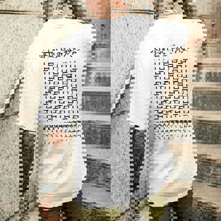 【今日何しようかな 寝よう】あみだくじ 文字 遊び心 おもしろ 面白い ユーモア ギャグ ネタ ウケ狙い 笑える 変な メンズTシャツ バックプリント 彼への贈り物