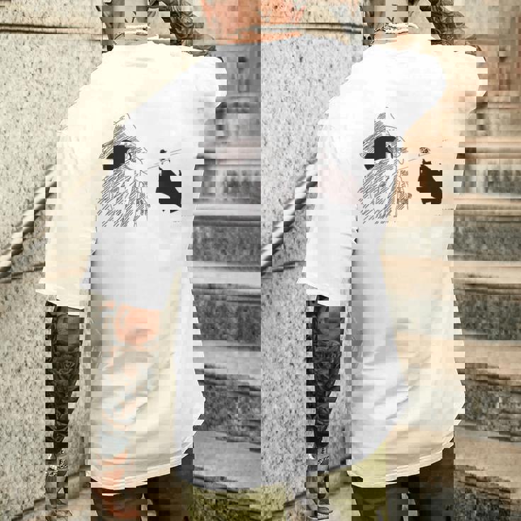 【映画】クレヨンしんちゃん 嵐を呼ぶ 夕陽のカスカベボーイズ コミックタッチ モノクロ メンズTシャツ バックプリント 彼への贈り物