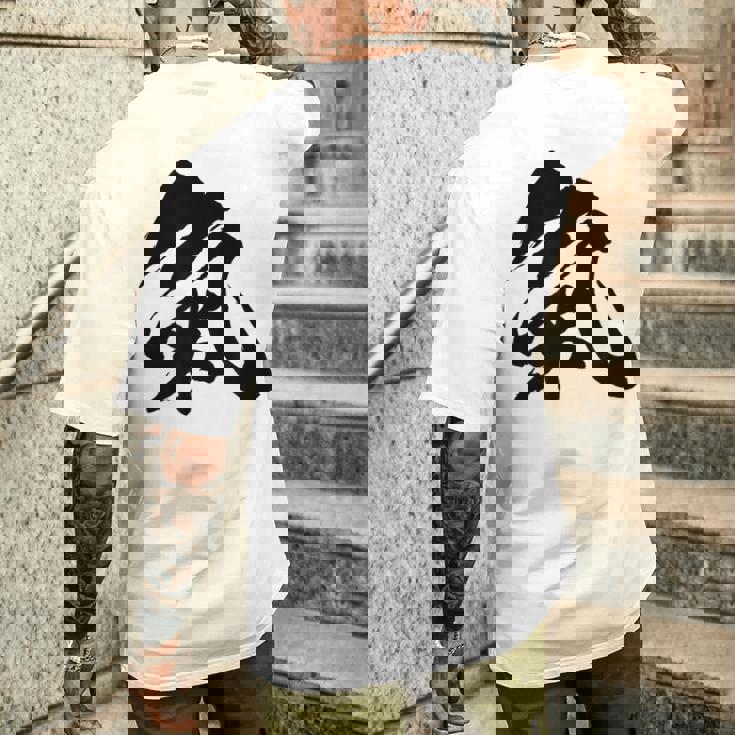 【氣】一文字 漢字 日本語 毛筆 書道 筆文字 言葉 和柄 日本 かっこいい お土産 海外 おもしろ 面白い 文字入り メンズTシャツ バックプリント 彼への贈り物