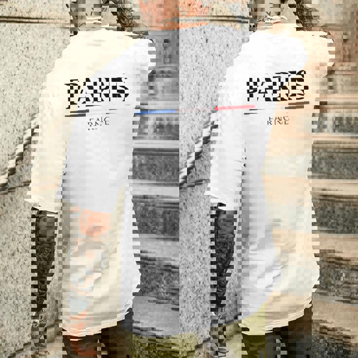 お土産 De Paris フランス国旗 愛の首都 ギフト メンズTシャツ バックプリント 彼への贈り物