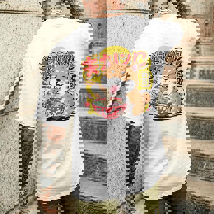 かわいい 柴犬 ラーメン好き おもしろい 日本犬 長袖tシャツ メンズTシャツ バックプリント 彼への贈り物