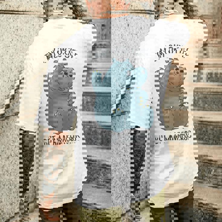 かわいいグレーカバ メンズTシャツ バックプリント 彼への贈り物