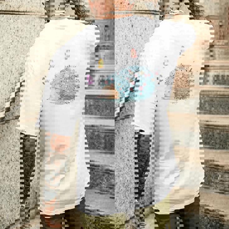 かわいいハリネズミ蝶 ティーンエイジガールギフト メンズTシャツ バックプリント 彼への贈り物