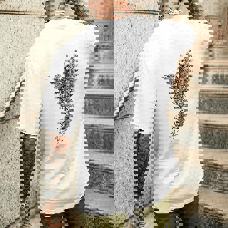 かわいいマンダラ ハチドリ レディース メンズ シャツ メンズTシャツ バックプリント 彼への贈り物