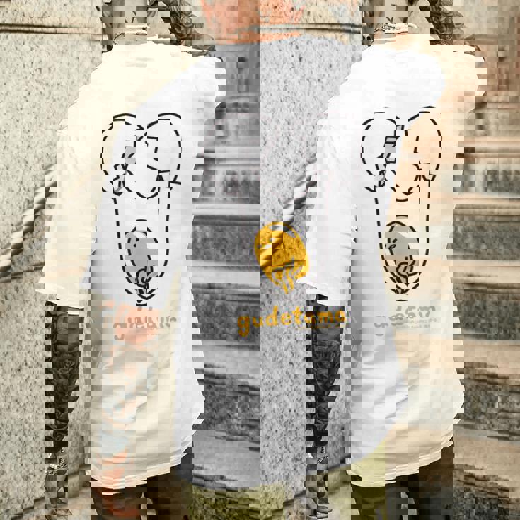 ぐでたま たまごわり メンズTシャツ バックプリント 彼への贈り物