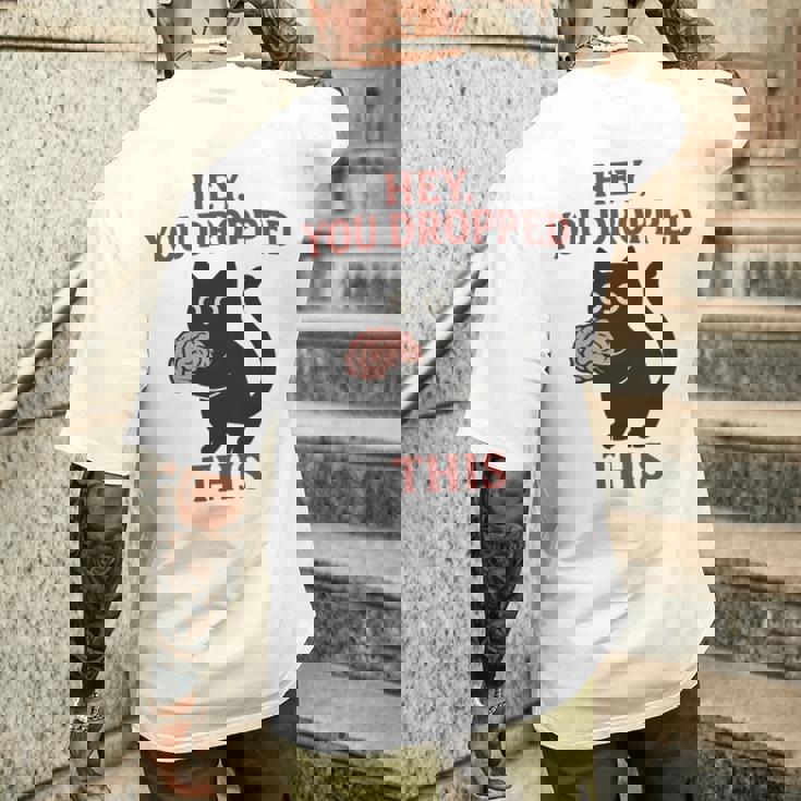 この脳みそのかわいい黒猫のミームを落とした 長袖tシャツ メンズTシャツ バックプリント 彼への贈り物