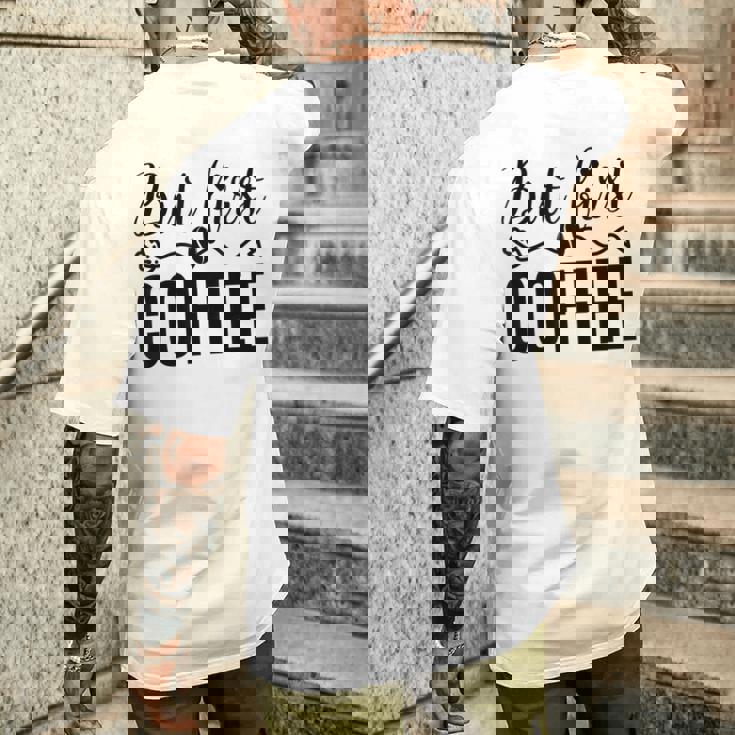 しかし、コーヒー愛好家のための最初のコーヒーカフェイン飲料の見積もり メンズTシャツ バックプリント 彼への贈り物