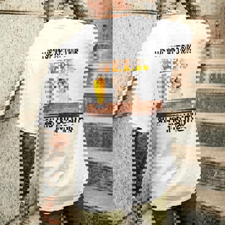 ただビール飲みたい&吊るしw おれのシーズーー メンズTシャツ バックプリント 彼への贈り物