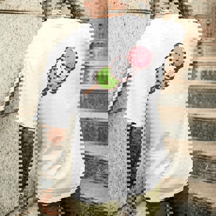 だんご 団子 和菓子 花見団子 三色団子 三兄弟 だんご好き かわいい おもしろ メンズTシャツ バックプリント 彼への贈り物