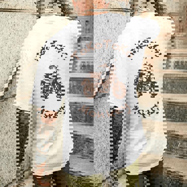 とことこモンキー バックプリント メンズTシャツ バックプリント 彼への贈り物