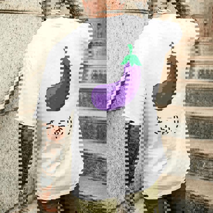 なすうり 「きゅうり」なすびデザイン メンズTシャツ バックプリント 彼への贈り物