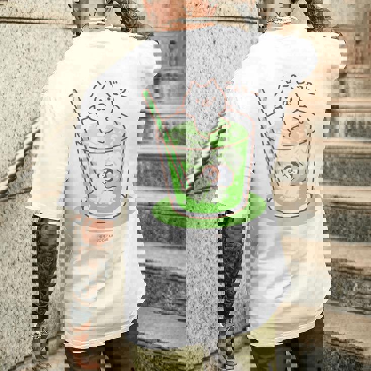 ねこぺん日和 メロンソーダ メンズTシャツ バックプリント 彼への贈り物