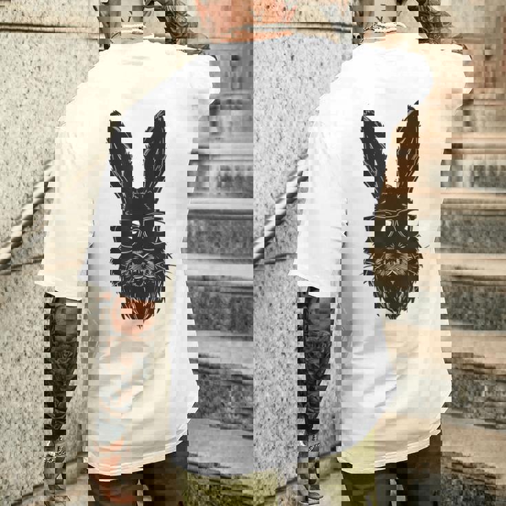 ひげバニーフェイス サングラス付き イースターデー 2024 男性 男の子 子供 メンズTシャツ バックプリント 彼への贈り物