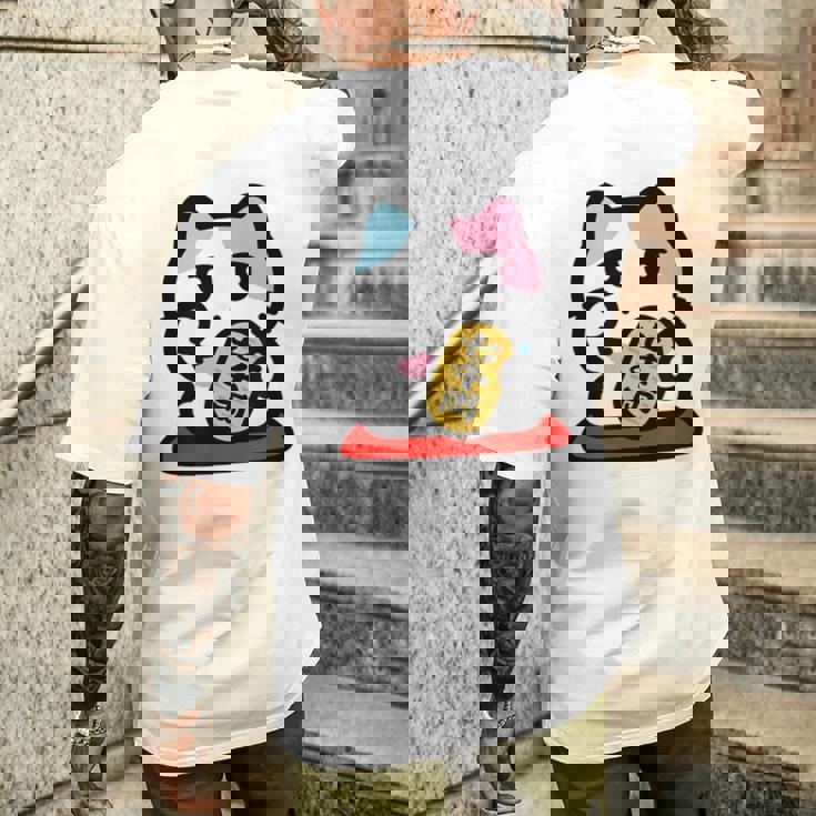 びーえするるる【Bsテレ東公式】まねきねこイラストtシャツ（10色） メンズTシャツ バックプリント 彼への贈り物