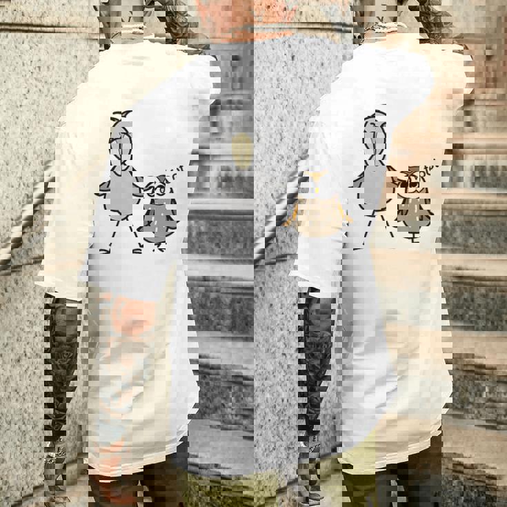 みんな大好きハシビロコウ 動かない鳥 はしび郎クラブtシャツ ハシビ郎とフクロウ Zoo ハシビロコウ フクロウ 鳥 メンズTシャツ バックプリント 彼への贈り物