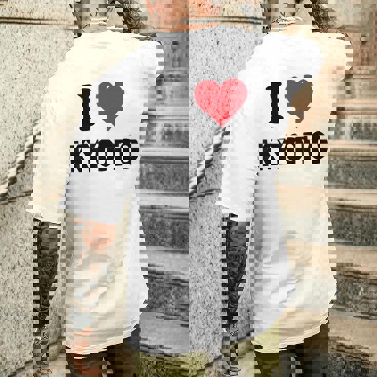 アイハート 京都 日本ラブ 日本土産 メンズTシャツ バックプリント 彼への贈り物