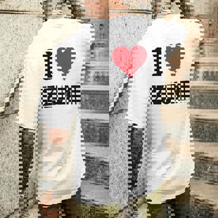 アイハート 和泉 日本 大好き 日本土産アイテム メンズTシャツ バックプリント 彼への贈り物