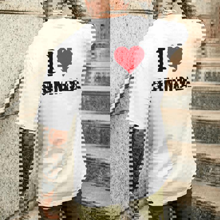 アイハート 島田 Japan Love 日本土産 メンズTシャツ バックプリント 彼への贈り物