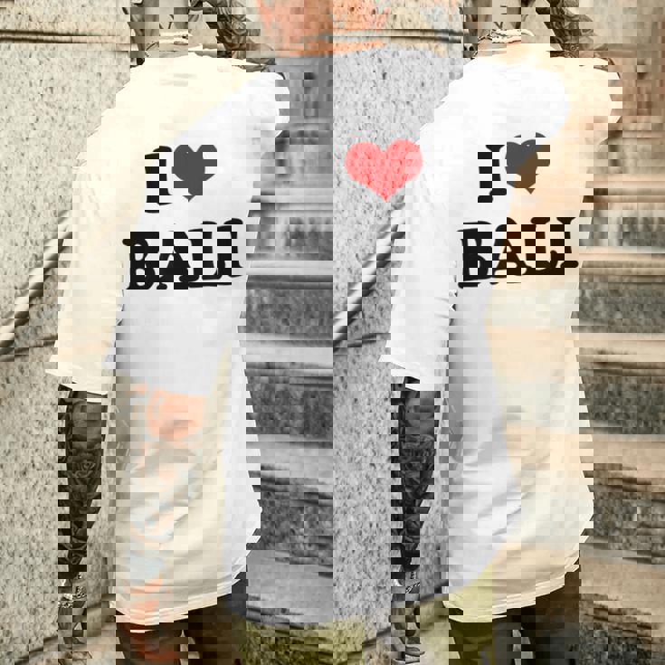 アイラブバリハートバリバケーション メンズTシャツ バックプリント 彼への贈り物