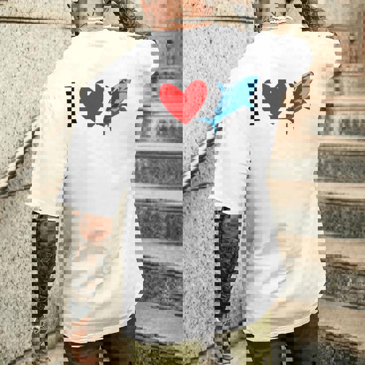 アイ・ラブ・シャークス メンズTシャツ バックプリント 彼への贈り物