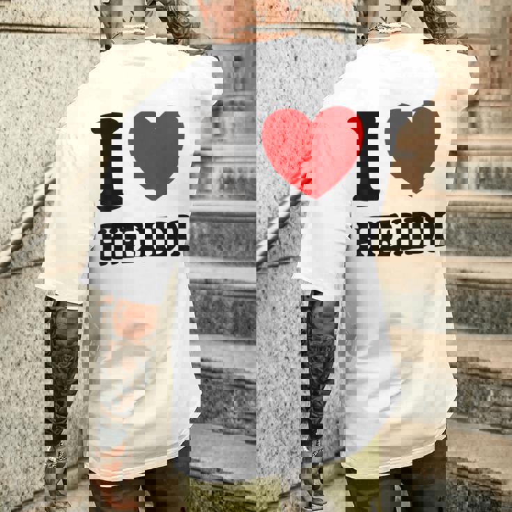 アイ・ラブ・ハイジ メンズTシャツ バックプリント 彼への贈り物