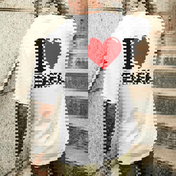 アイ・ラブ・ハナ メンズTシャツ バックプリント 彼への贈り物