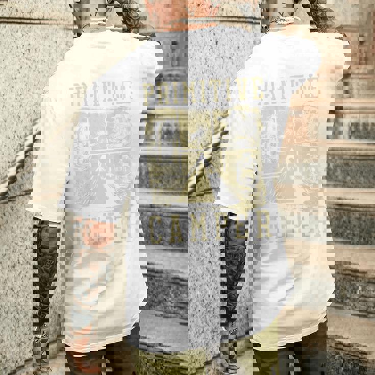 アウトドア アドベンチャー ブッシュクラフト プリミティブ キャンパー メンズTシャツ バックプリント 彼への贈り物