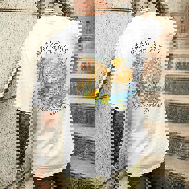 アマルフィ 海岸 イタリア 旅行 旅行 バケーション 地中海 メンズTシャツ バックプリント 彼への贈り物