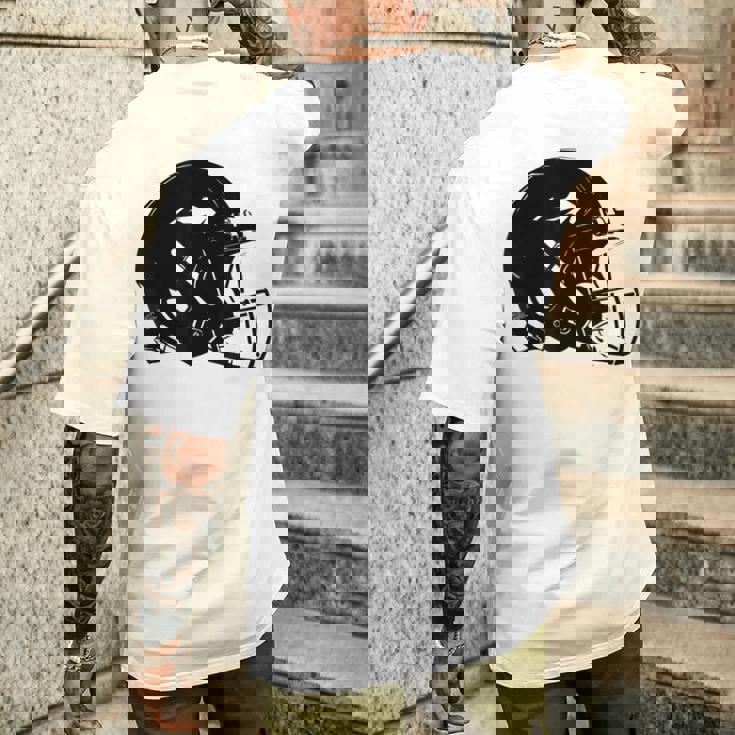 アメフト ヘルメット スケッチ アメリカンフットボール トレーニング メンズTシャツ バックプリント 彼への贈り物