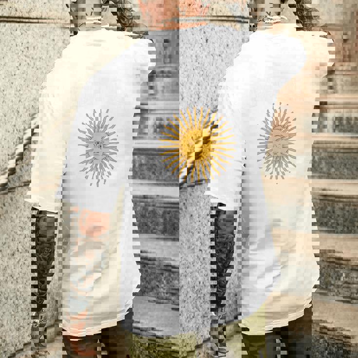 アルゼンチン国旗 アルゼンチン代表チームスタイル 5月の太陽 メンズTシャツ バックプリント 彼への贈り物