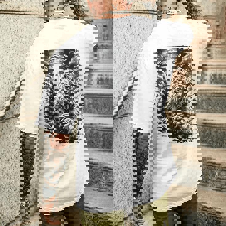 イエティ Ufo 平和 クリプティッド ユーモア マウンテン遭遇 長袖tシャツ メンズTシャツ バックプリント 彼への贈り物