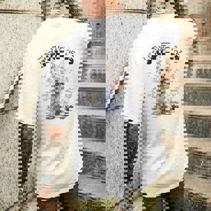 ウェスティ・ウェスト・ハイランド・ホワイト・テリア犬種愛は メンズTシャツ バックプリント 彼への贈り物