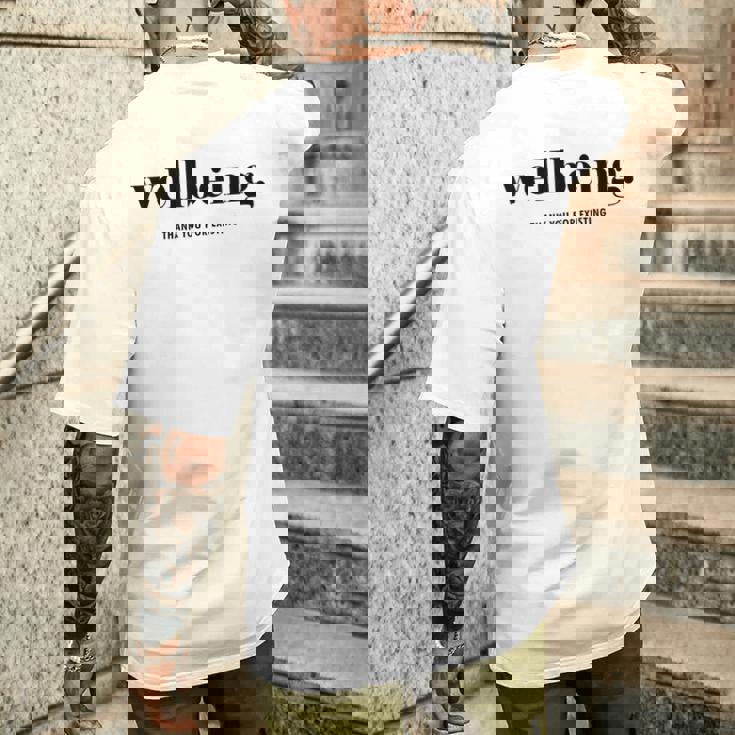 ウェルビーイング 既存に感謝 メンズTシャツ バックプリント 彼への贈り物