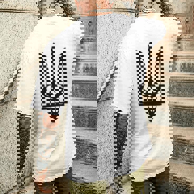 ウクライナトライデントシンボル ウクライナトライズブ 長袖tシャツ メンズTシャツ バックプリント 彼への贈り物